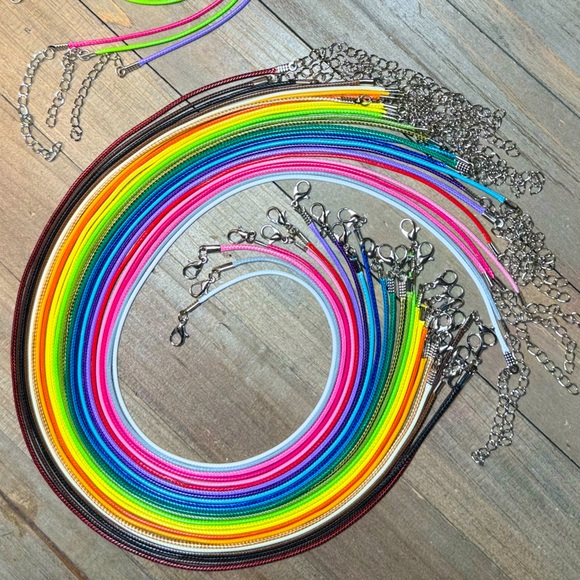 25pc COLORED WAX CORD NECKLACES DIY JEWELRY MAKING CRAFTING SUPPLIES BULK BUNDLE - Picture 7 of 15
